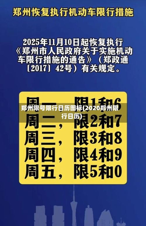郑州限号限行日历图标(2020郑州限行日历)
