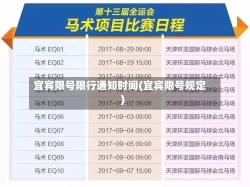 宜宾限号限行通知时间(宜宾限号规定)