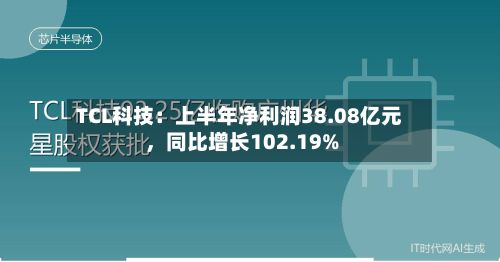 TCL科技：上半年净利润38.08亿元，同比增长102.19%-第3张图片