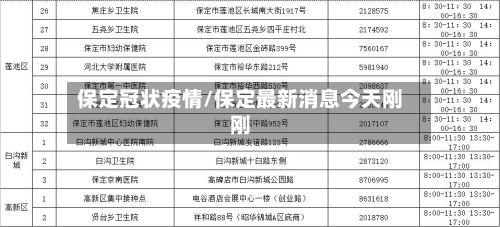 保定冠状疫情/保定最新消息今天刚刚